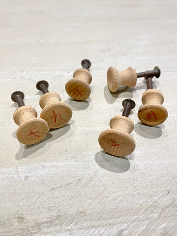 Reclaimed Wood Button Knobs Set of 6