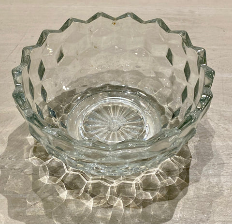 Cube Pressed Glass Candy Dish