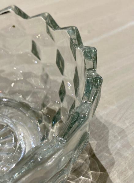 Cube Pressed Glass Candy Dish