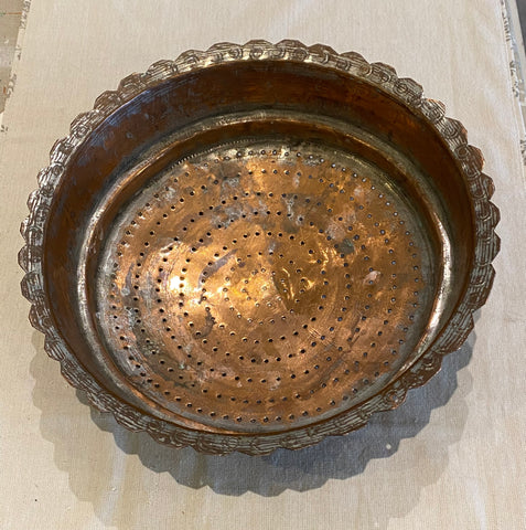 Antique French Copper Strainer