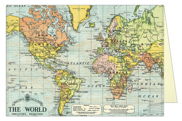 World Map Blank Card