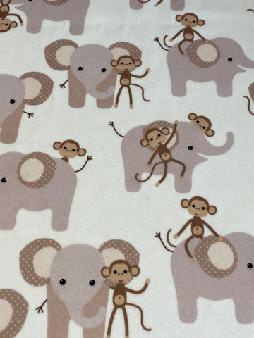 Elephant and Money Plush Fabric