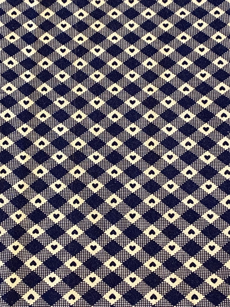 Navy Blue Heart Fabric