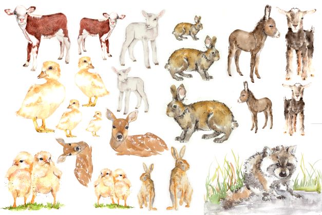 Baby Animals Decoupage Paper