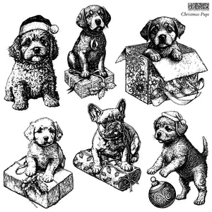 Christmas Pups IOD Stamp