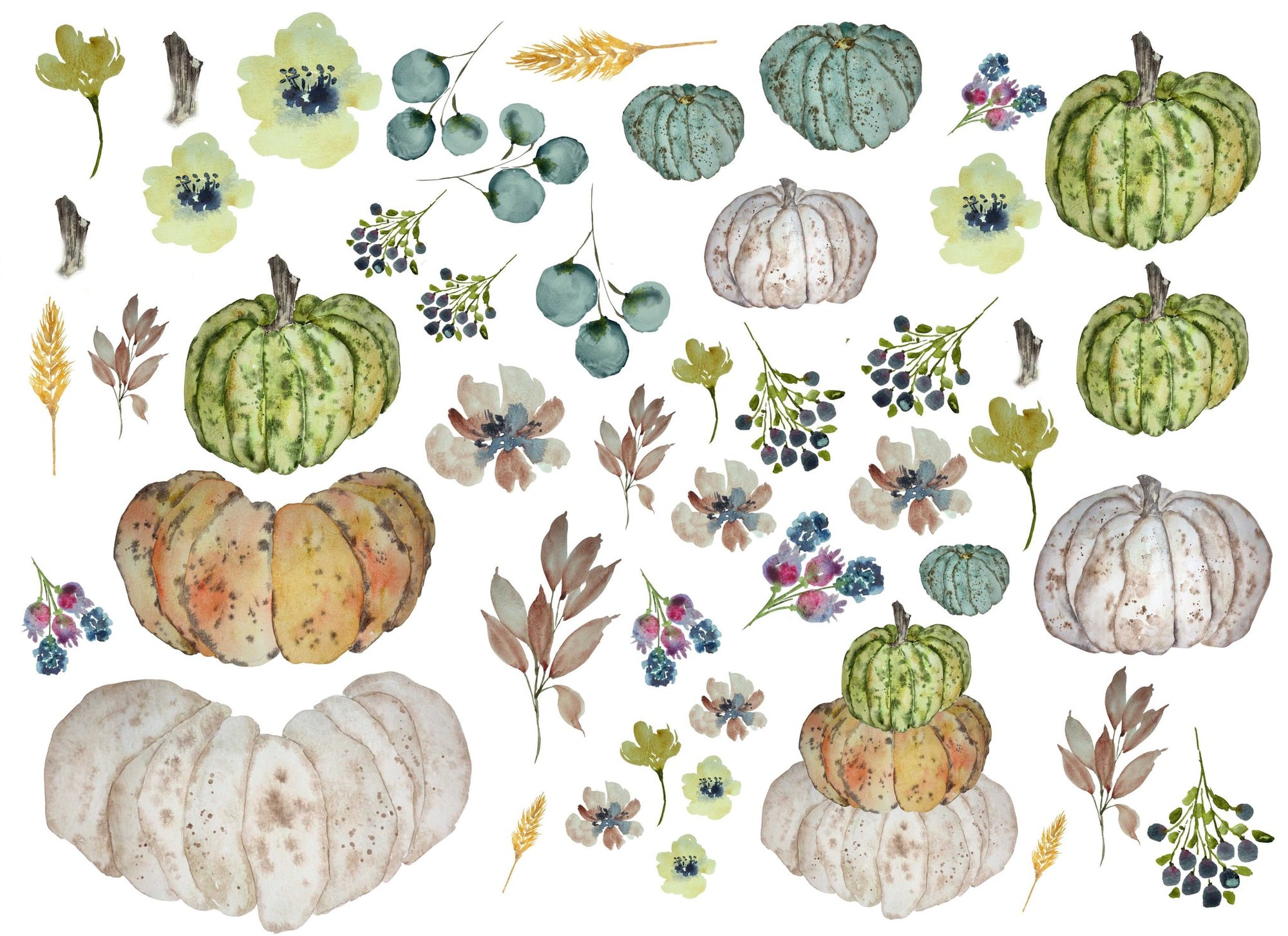 Heirloom Pumpkins Decoupage Paper