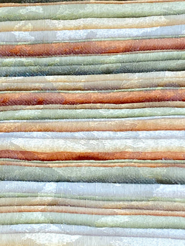 Orange, Green, and Cream Striped Fabric