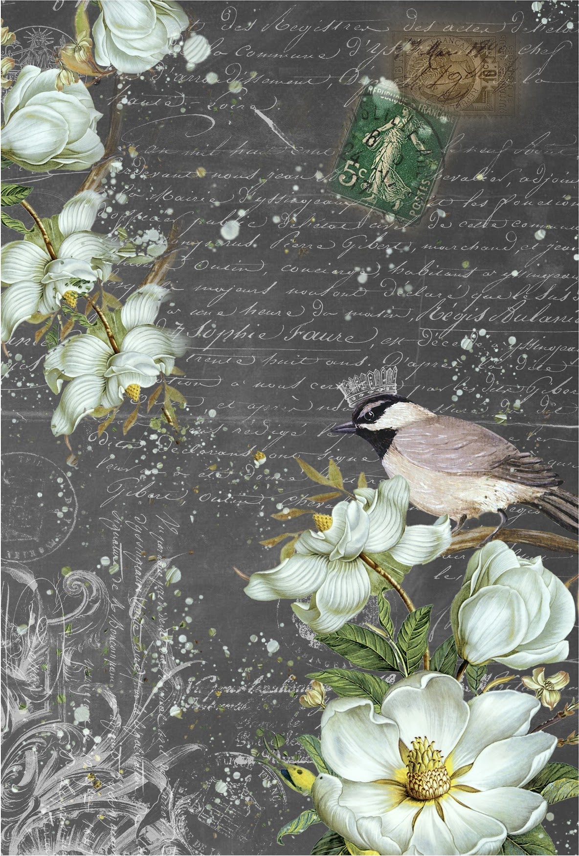 Summer Bird Decoupage Paper