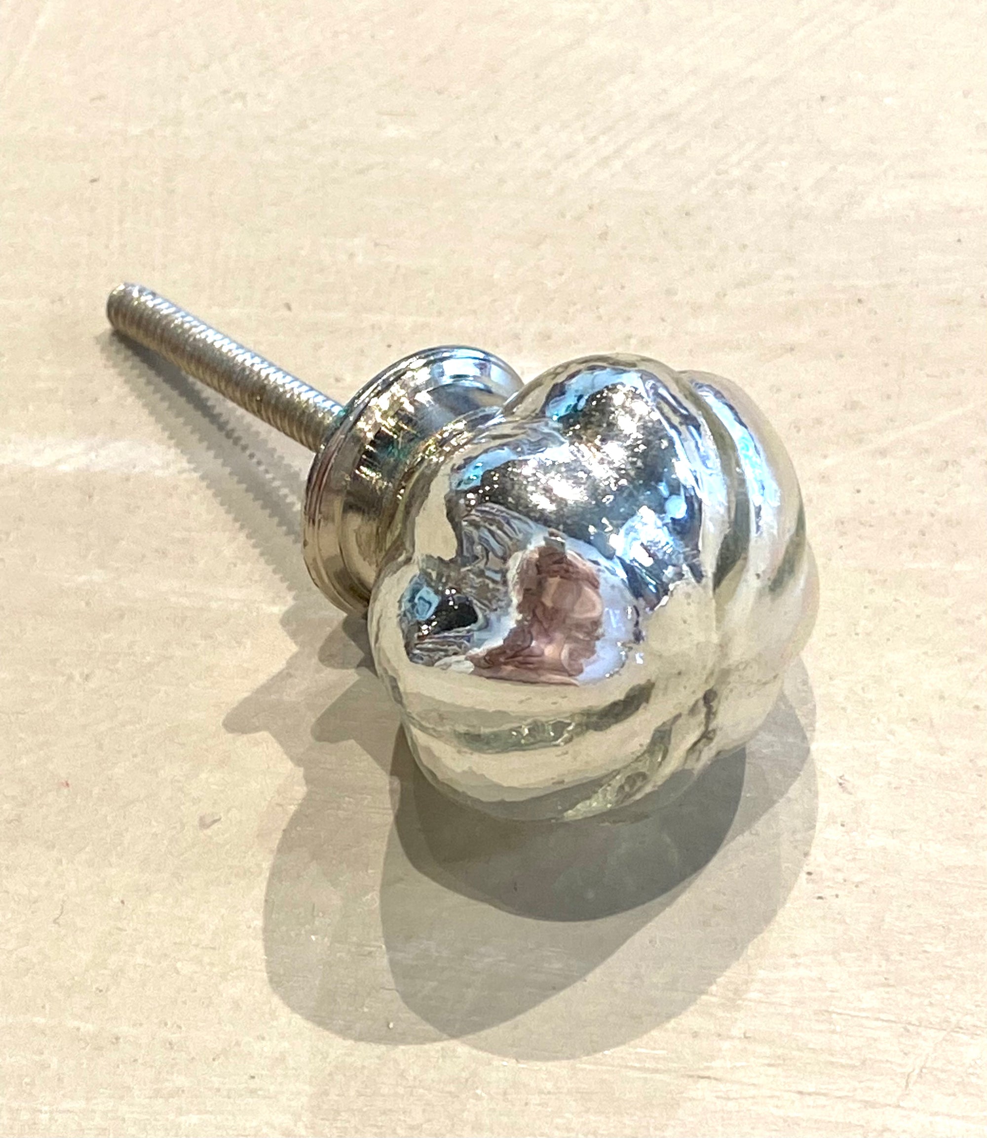 Silver Glass Flower Knob