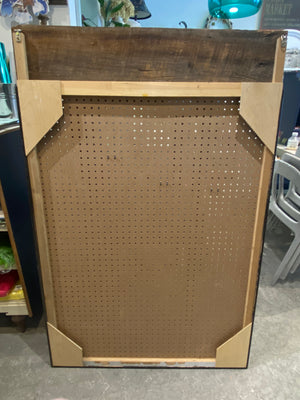 Custom Made Pegboard Display with Wood Top