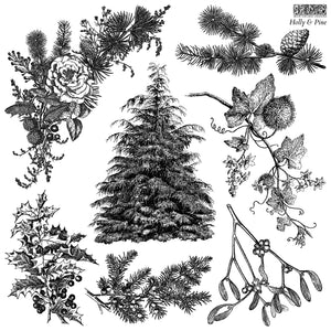 Holly and Pine IOD Stamp *NEW*