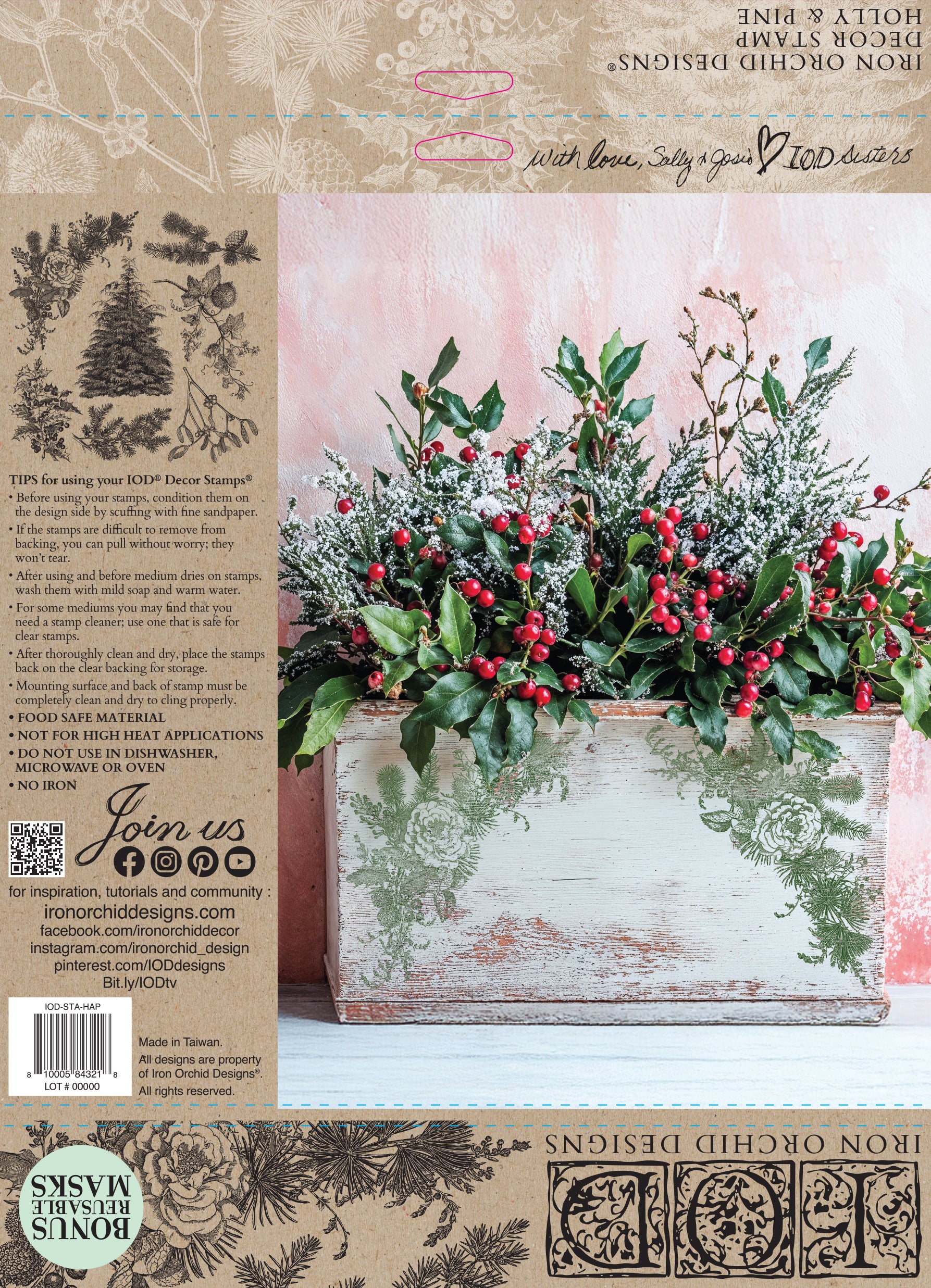 Holly and Pine IOD Stamp *NEW*