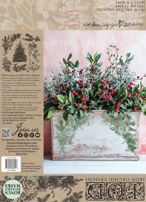 Holly and Pine IOD Stamp *NEW*