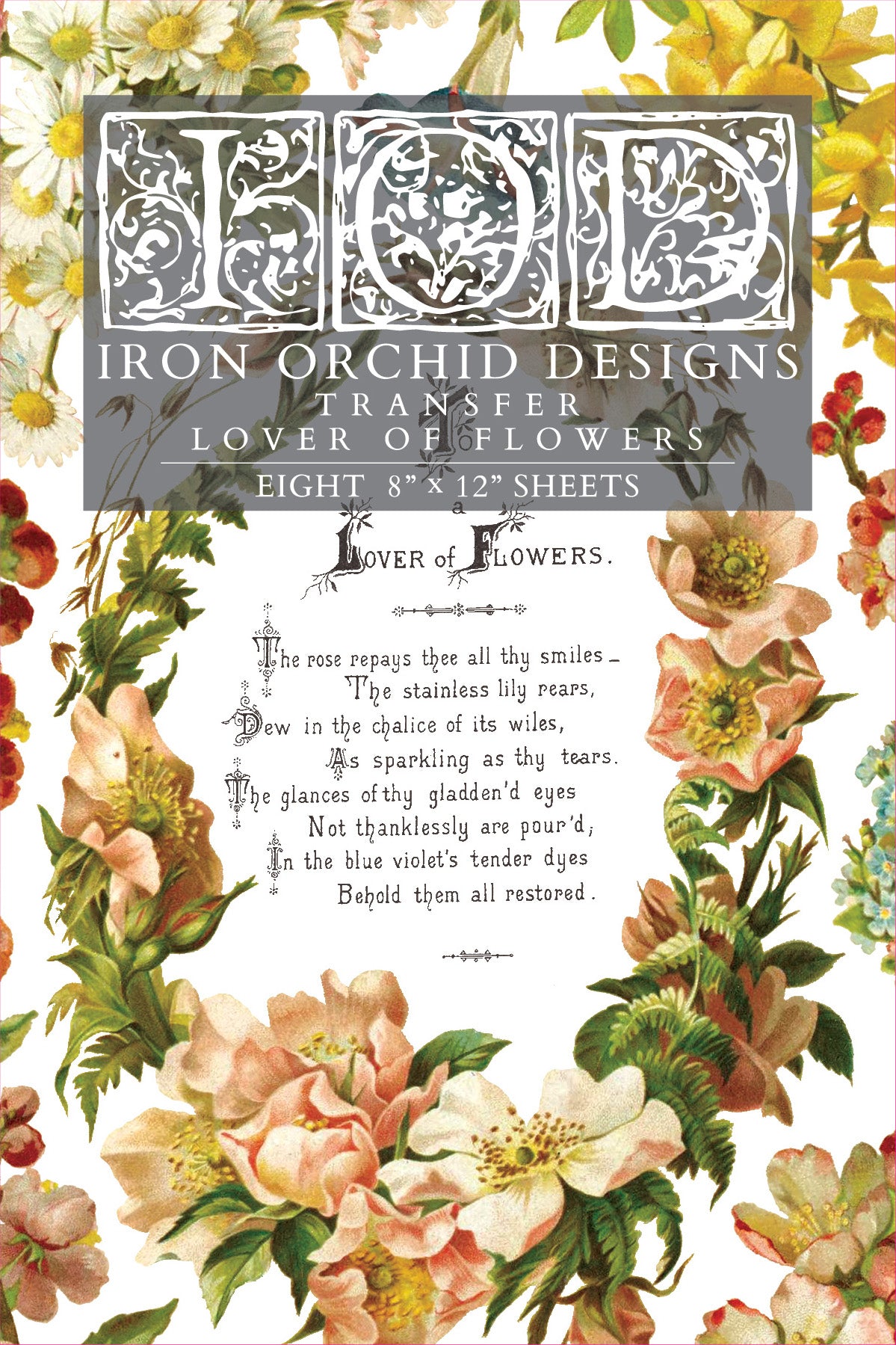 Lover of Flowers IOD Decor Transfer