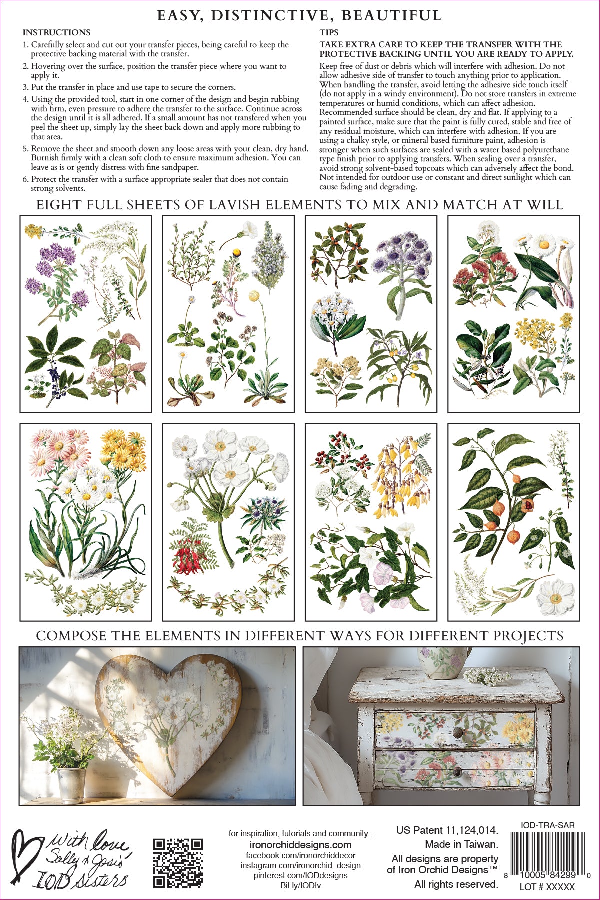 Sarah Featon's Botanicals IOD Decor Transfer *NEW*
