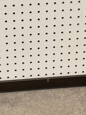 Custom Made Pegboard Display with Wood Top