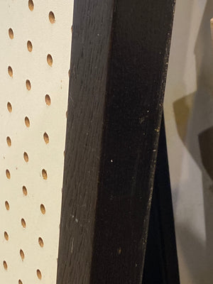 Custom Made Pegboard Display with Wood Top
