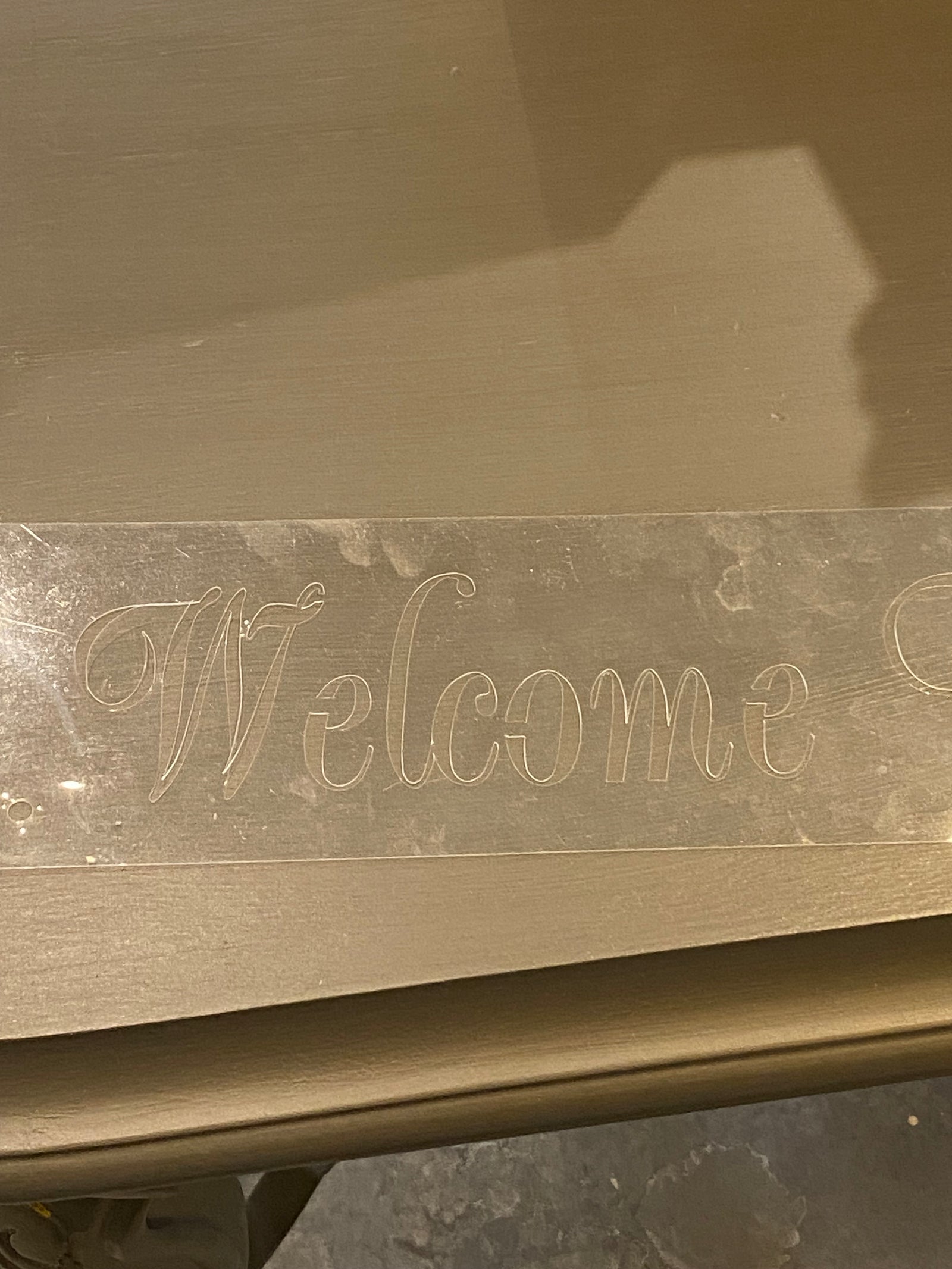 Welcome to the River Script Pre-Loved Stencil