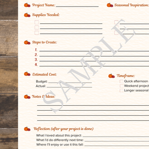 Fall Project Planner