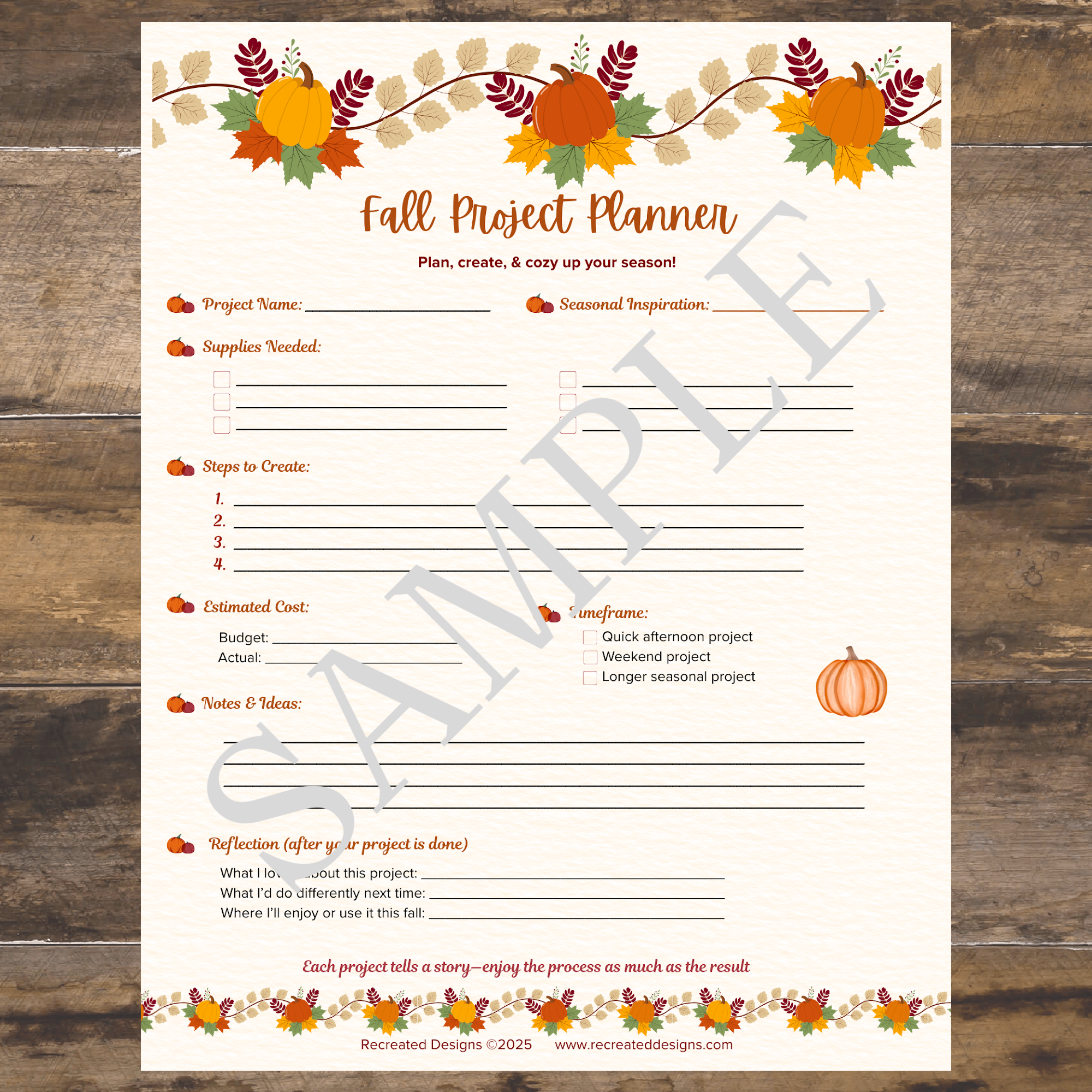 Fall Project Planner