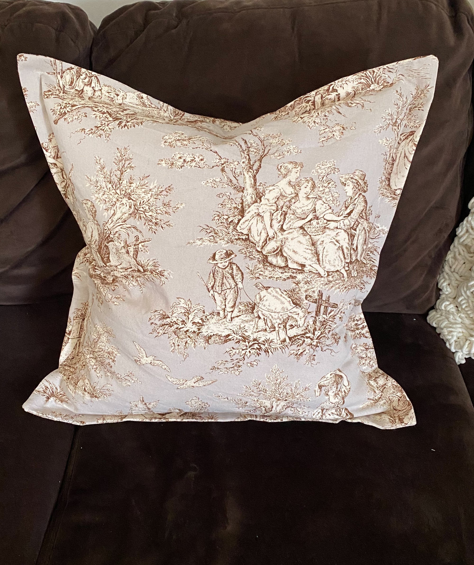 French Toile Pillow Cover