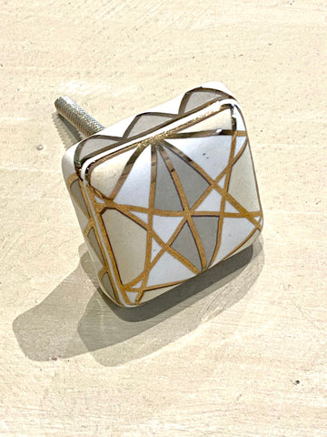 Geometric Square Ceramic Knob