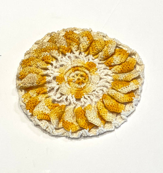 Handcrafted yellow and Orange Doily