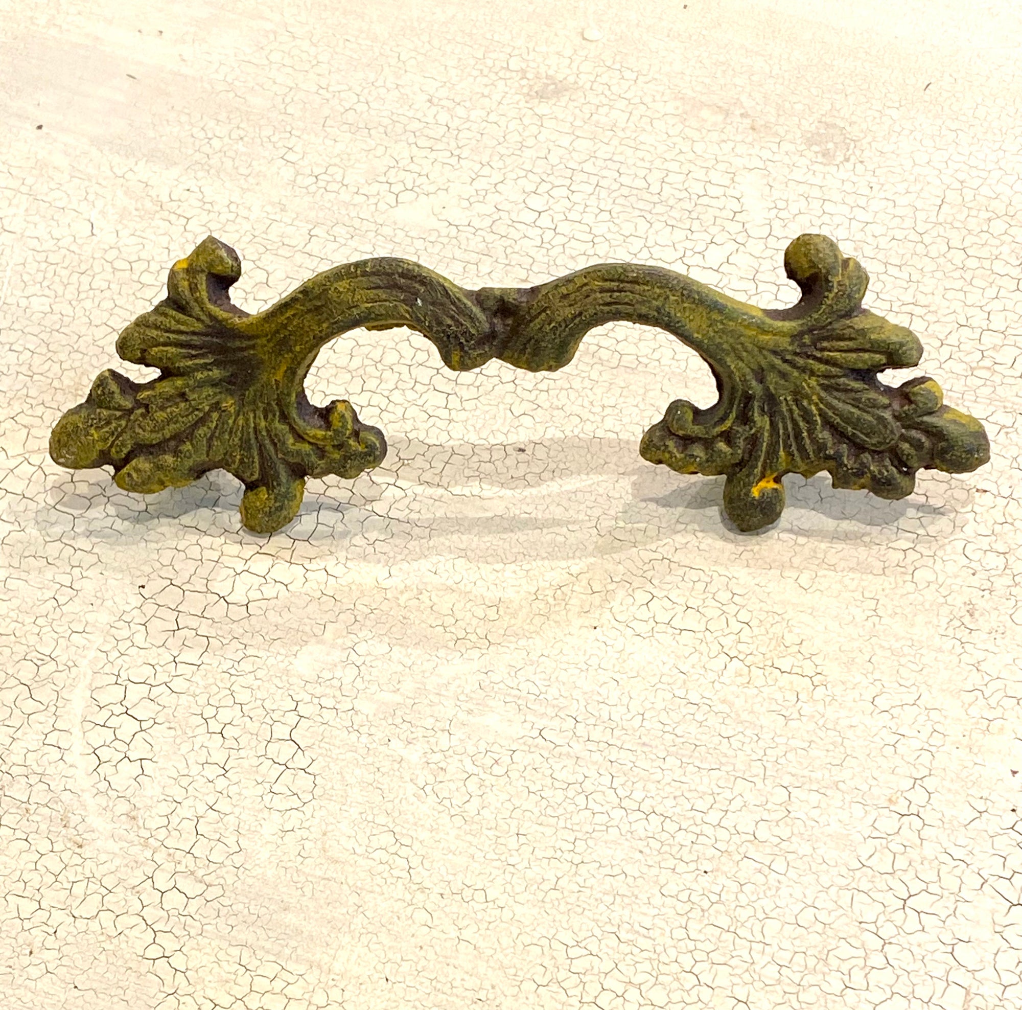 Yellow Wrought Iron Vine Handle