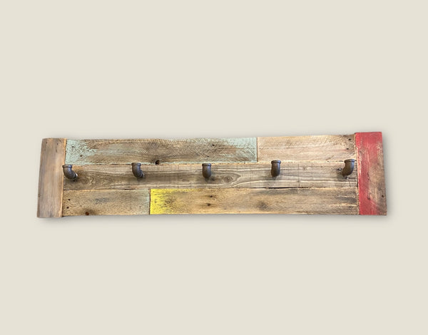 Pipe and Reclaimed Wood Coat Hanger