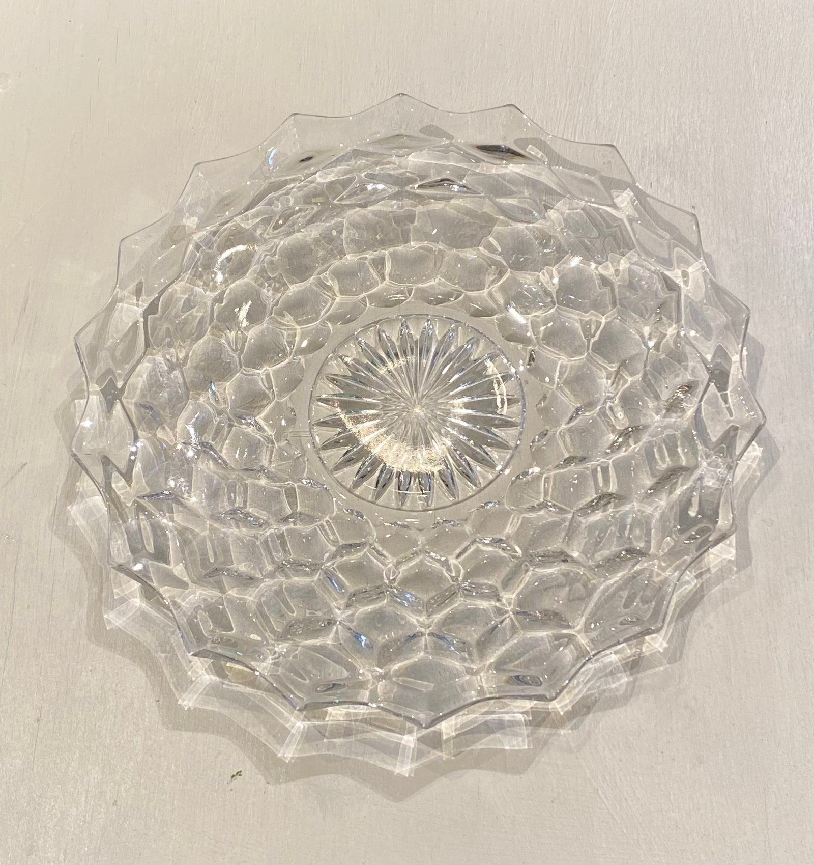 Fostoria Cube Pattern Sandwich Plate