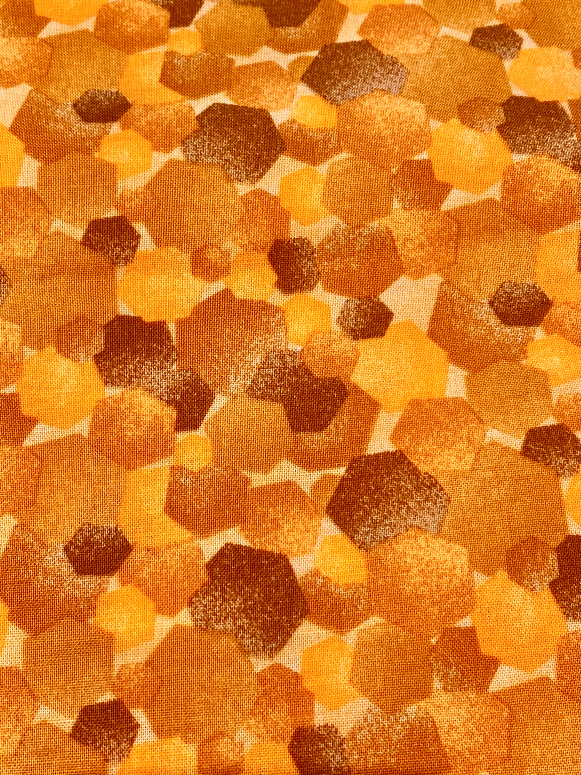 Orange and Brown Honeycomb Fabric