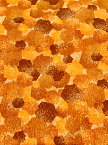 Orange and Brown Honeycomb Fabric