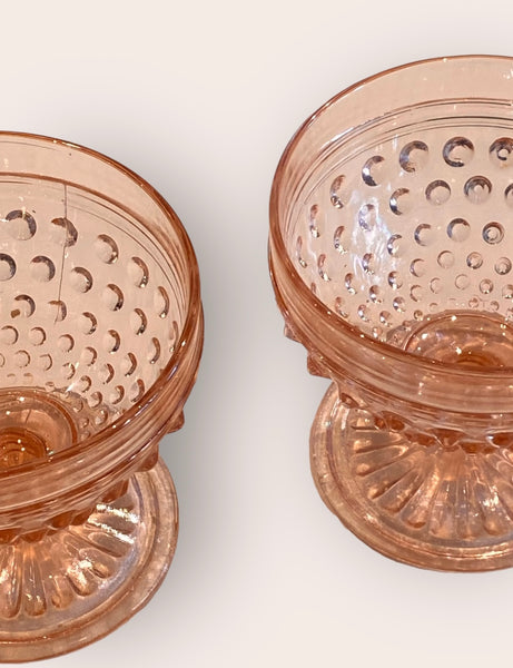 Set of Pink Depression Glass Sherbert Dishes