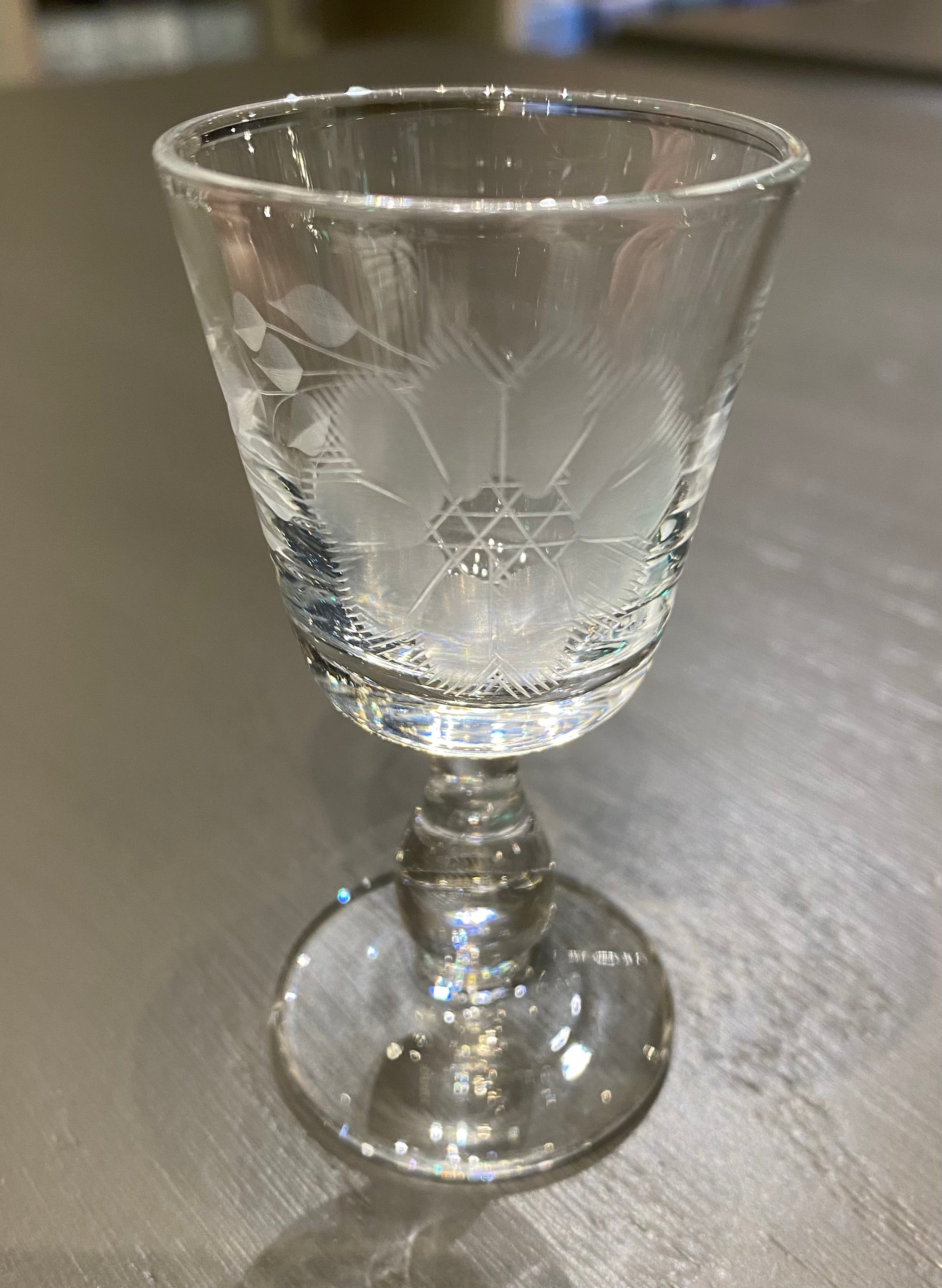 Cut Glass Corn Flower Vintage Cordial/Shot Glass