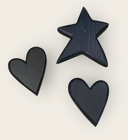 Primitive Wood Stars and Hearts