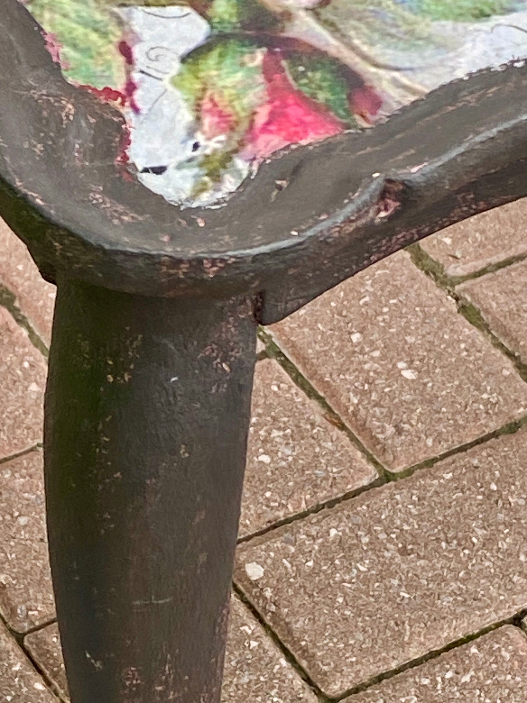 Glam Pink and Black Floral Side Table