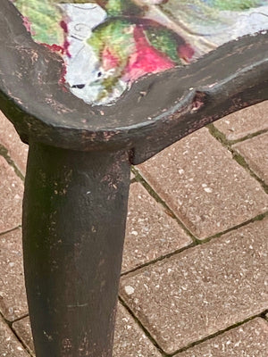 Glam Pink and Black Floral Side Table