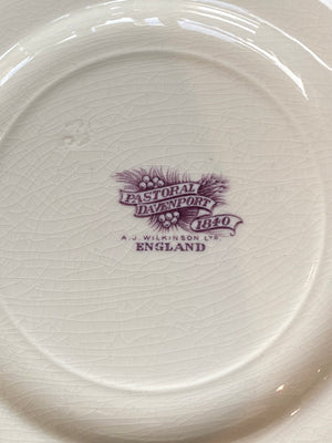 Purple Transferware Dinner Plate