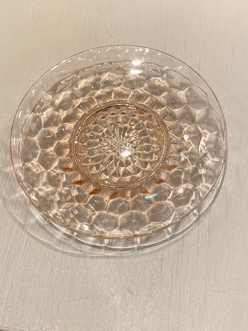 Cube Pink Depression Glass Luncheon Plates