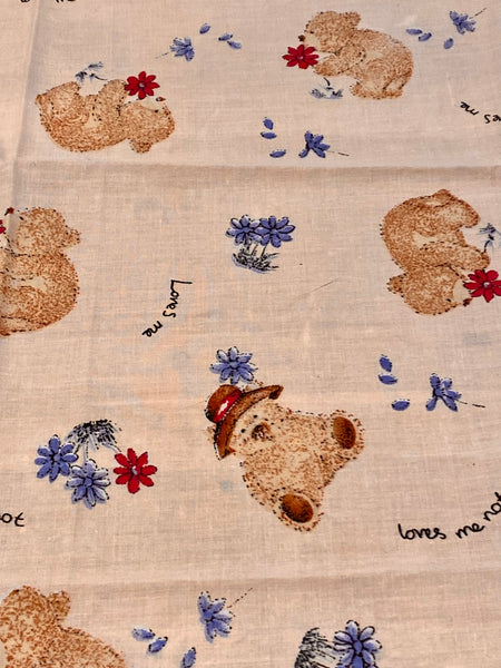 Pale Pink Fabric with Teddy Bears