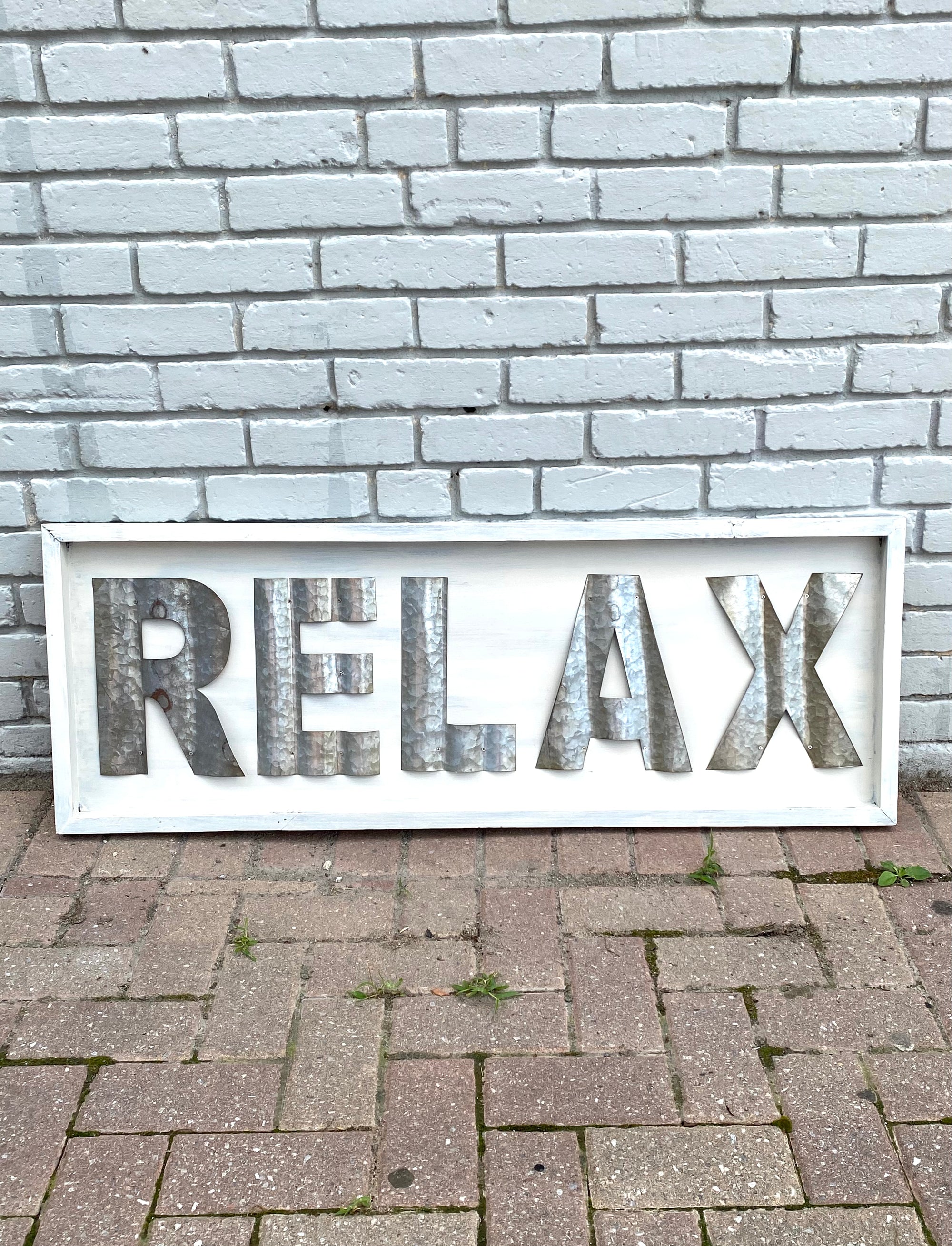 RELAX Wood and Tin Sign