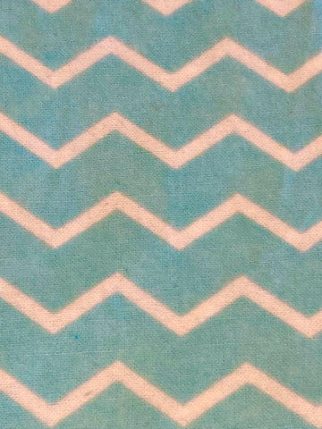 Turquoise and White Chevron Flannel