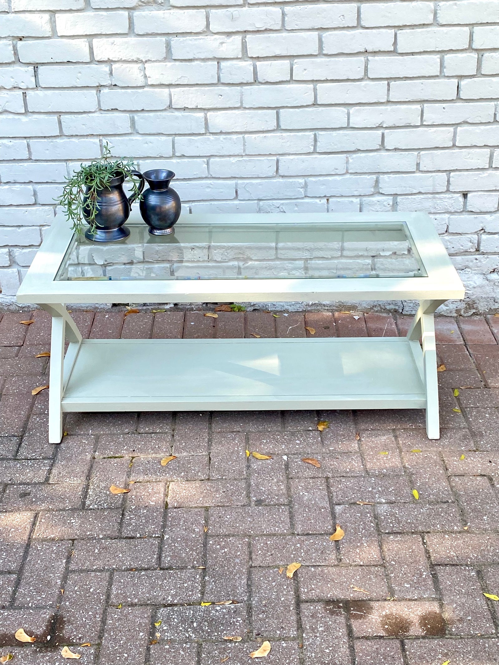 Recreated Coffee Table - Soft Eucalyptus Elegance