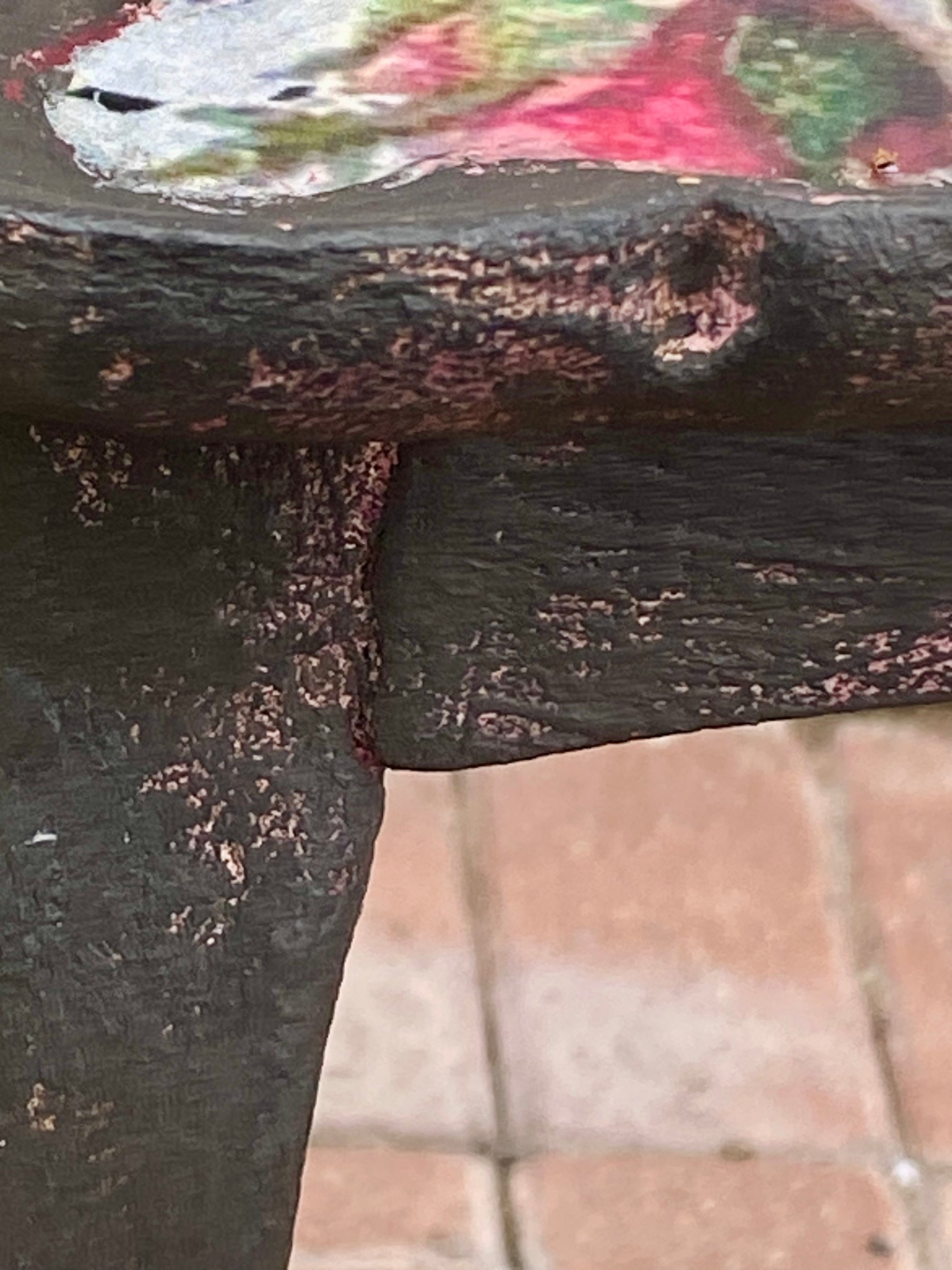 Glam Pink and Black Floral Side Table