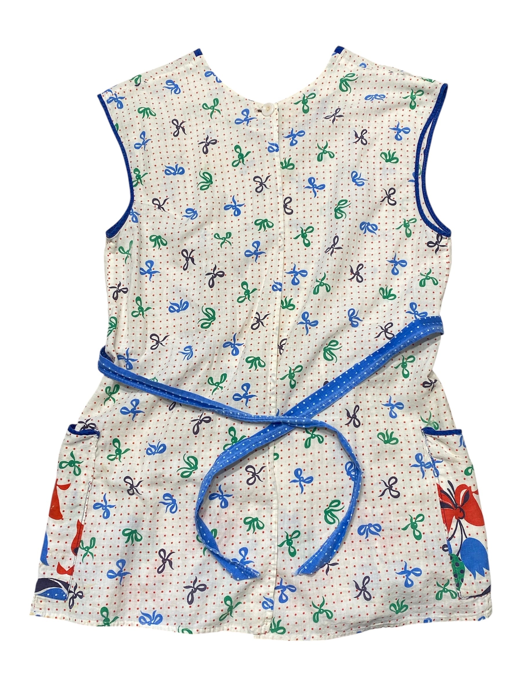 Handstitched Bow and Polka Dot Apron