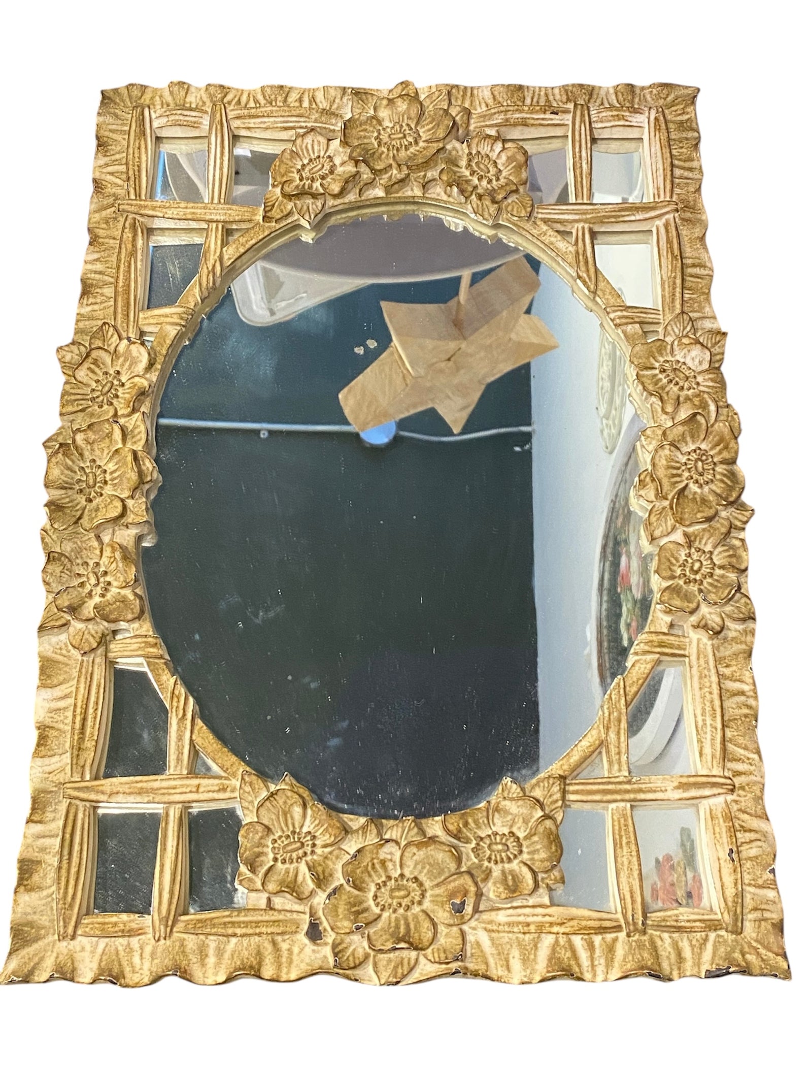 Ornate Floral Antique Mirror
