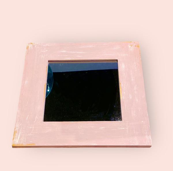 Pink and Gold Square Mirror