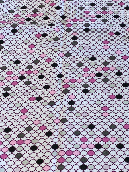 Pink, Grey, Black Patterned Fabric