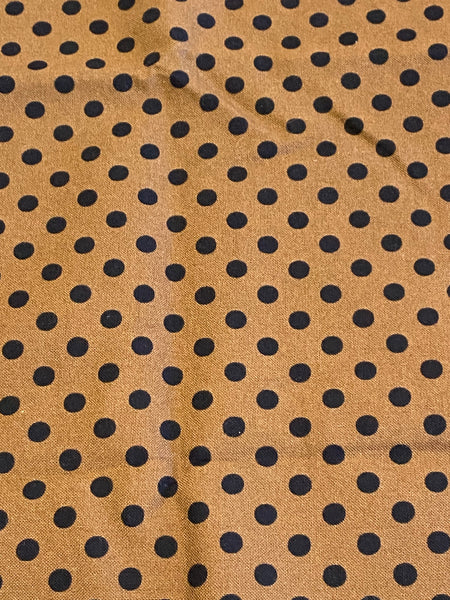Brown with Black Polka Dots Fabric