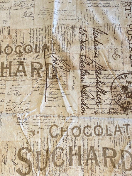 Chocolate Script Fabric 1